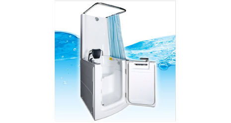 Sitzbadewanne mit Einstiegstür und Dusche Sitzbadewanne mit Einstiegstür und Dusche